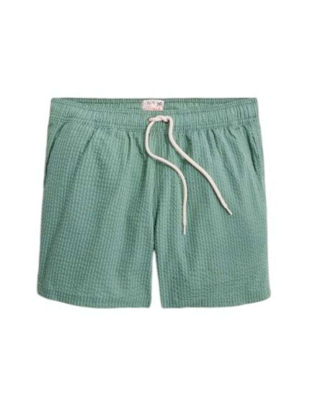 J.Crew Factory 5" Seersucker Swim Trunk Small Green Mesh Lined Pockets CF996